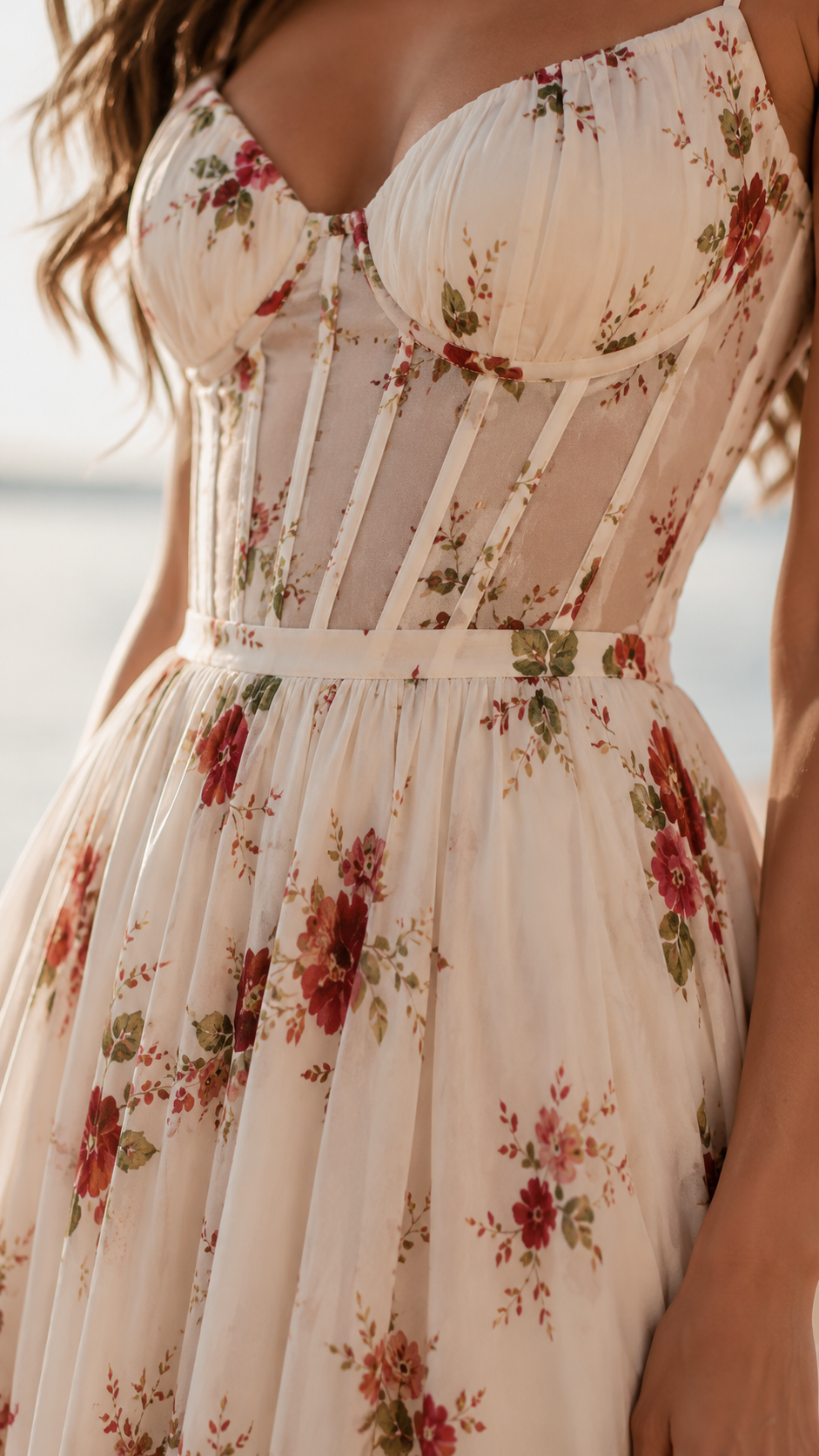 Serena | Abito midi romantico con dettaglio floreale