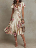 Alba | Vestito midi satinato floreale