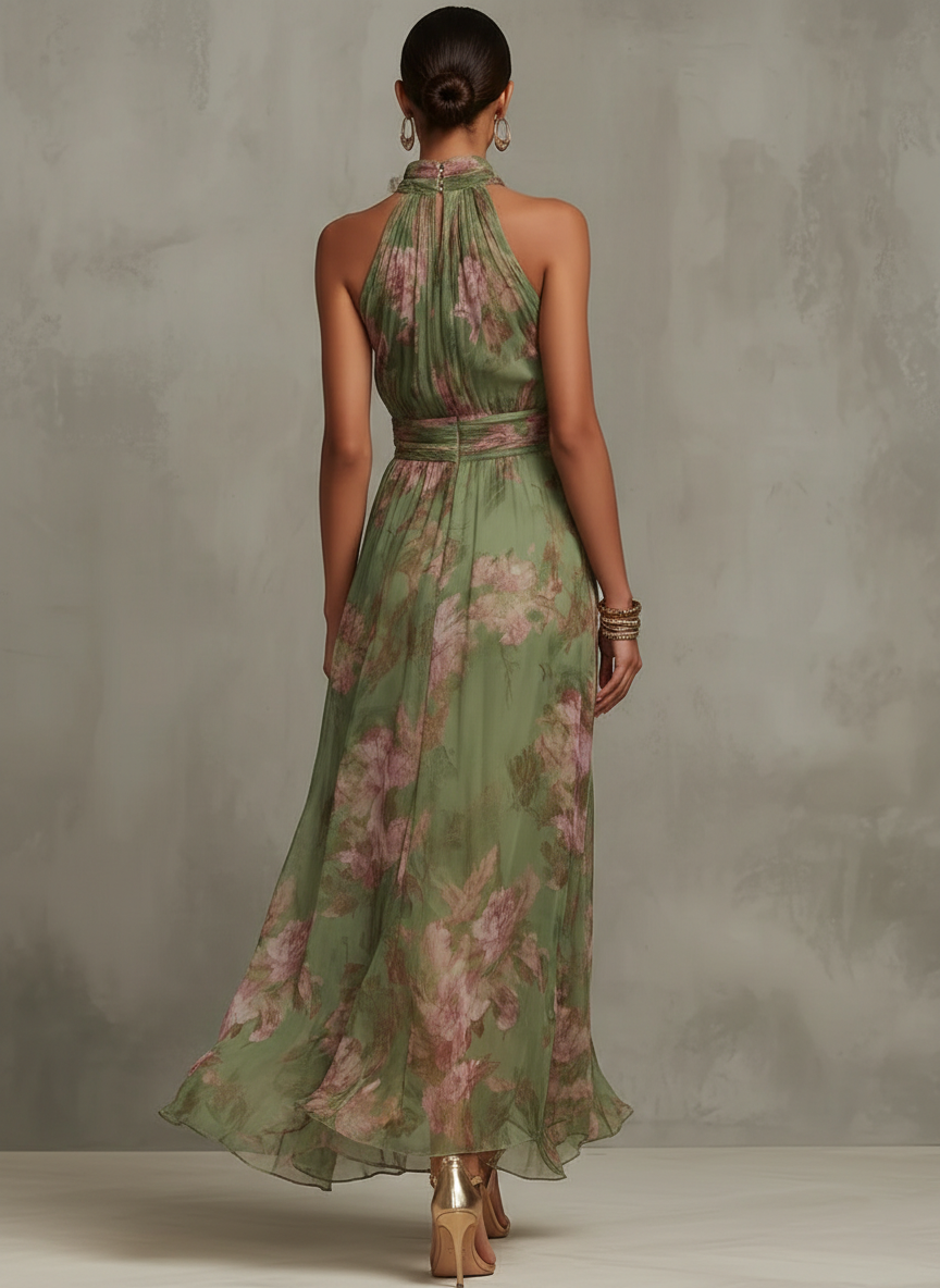 Livia | Abito lungo floreale a halter