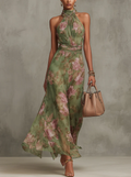 Livia | Abito lungo floreale a halter