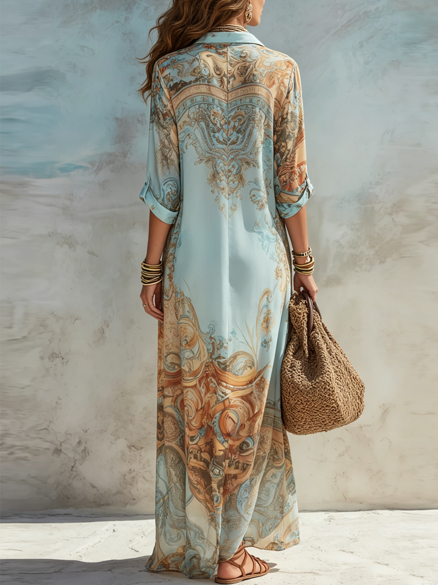 Lanie | Abito maxi floreale con bottoni